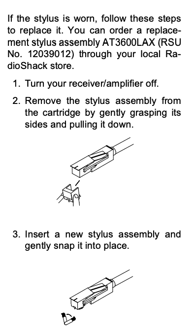 Instructions to replace stylus
